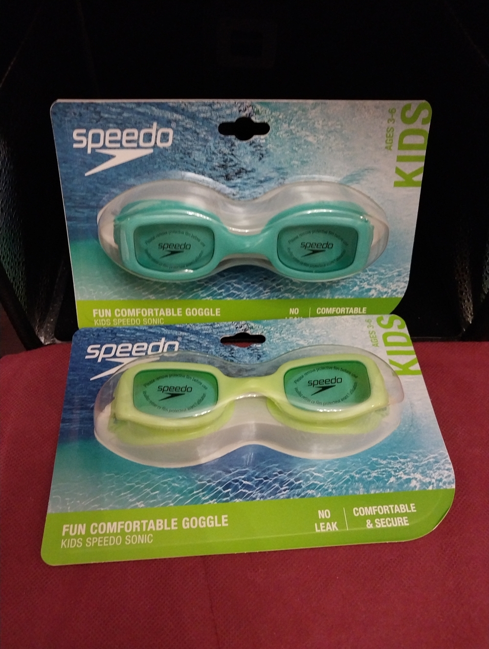 SPEEDO KIDS SONIC FUN AND COMFORTABLE GOGGLES AGES 3-6 NEW BUNDLE OF 2